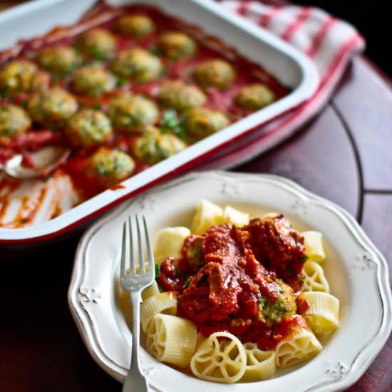 Ricotta & Spinach Balls in Passata - Recipe photo by mrsound