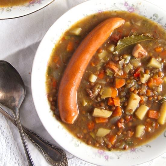 German Lentil Potato Soup - Recipe photo by adinutza
