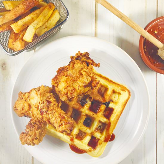 Crispy Fried Chicken & Waffles - Recipe photo by A Wholesome New World