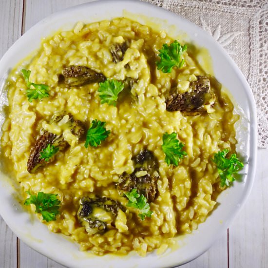 Pressure Cooker Morel Risotto - Recipe photo by A Wholesome New World
