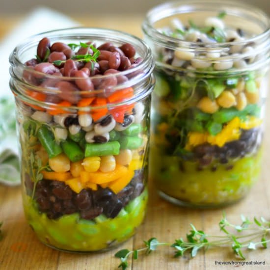 Mason Jar 7 Bean Salad - Recipe photo by theviewfromgreatisland