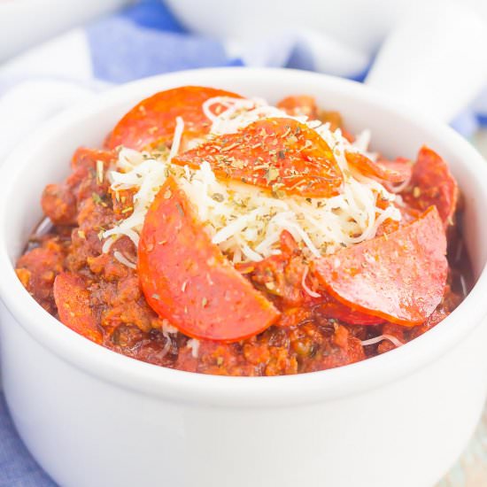 Slow Cooker Pizza Chili - Recipe photo by pumpkinnspice