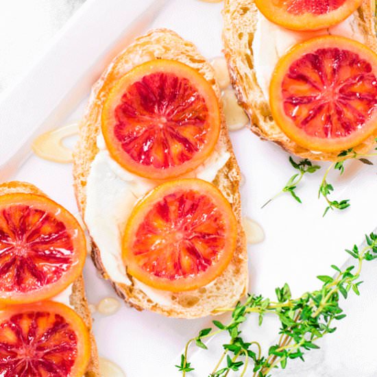 Ricotta Toast w/ Blood Oranges - Recipe photo by LancFoodieGirl