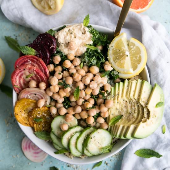 Glow Bowls with Marinated Chickpeas - Recipe photo by Spices in my DNA