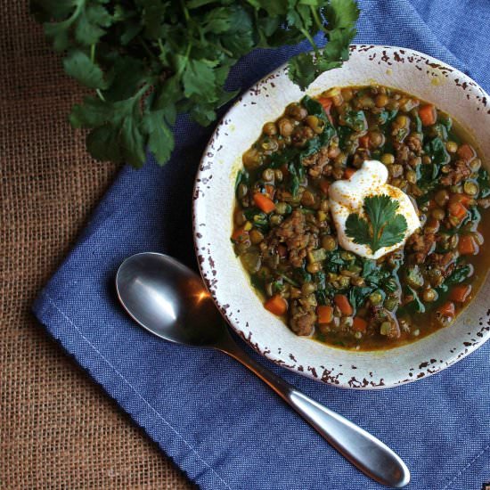 Curried Lentil and Chard Soup - Recipe photo by TwoBitTart
