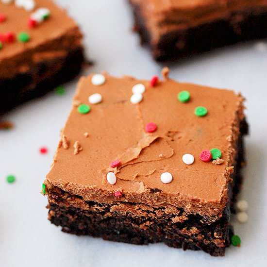 Mint brownies & chocolate frosting - Recipe photo by evabakes