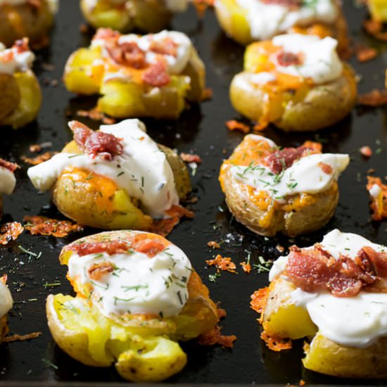 Loaded Smashed Potatoes - Recipe photo by loveinmyoven