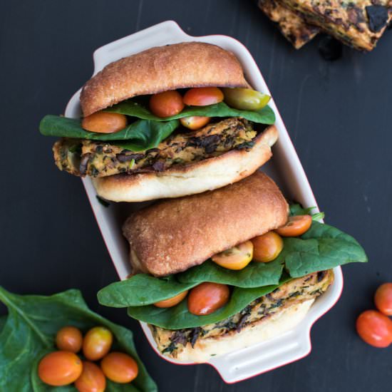 Mushroom & Beet Greens Panisse - Recipe photo by lasxrcista