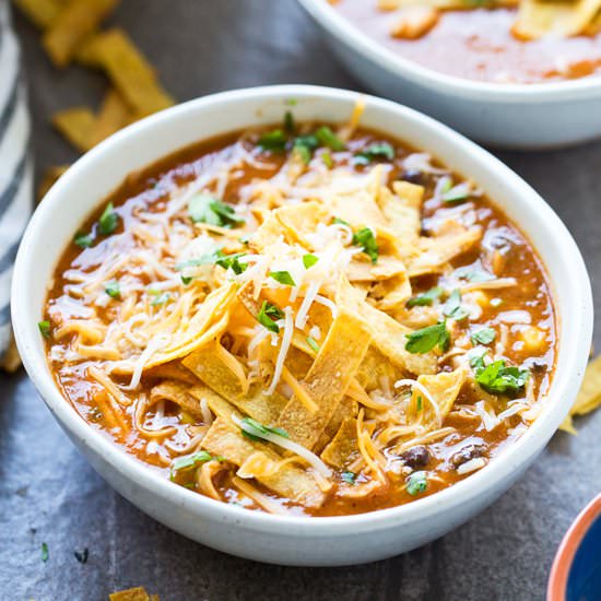 Chicken Tortilla Soup - Recipe photo by cookingforkeeps