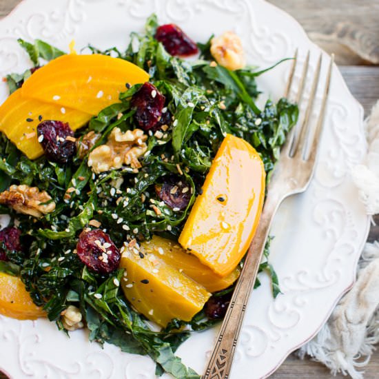 Kale & Golden Beet Salad w/Dressing - Recipe photo by nurturemygut