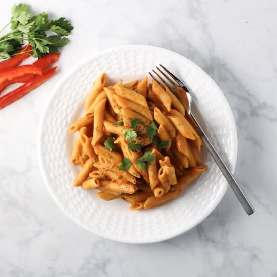 Creamy Red Pepper Pasta - Recipe photo by spinach4breakfast