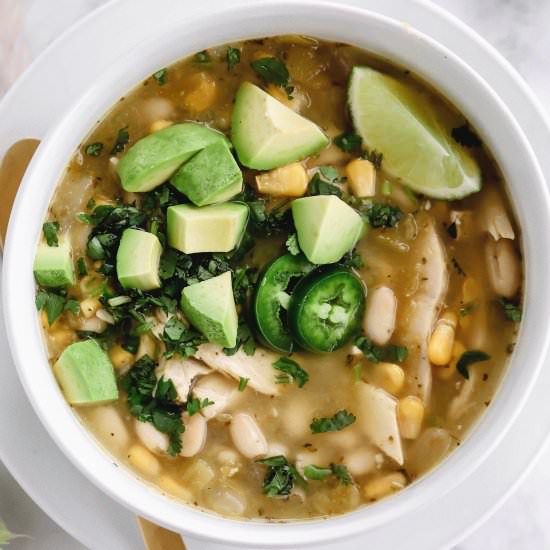 Salsa Verde White Bean Chili - Recipe photo by dashofmandi