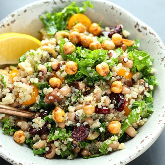 Black-Eyed Pea, Quinoa & Kale Salad - Recipe photo by Garden in the kitchen
