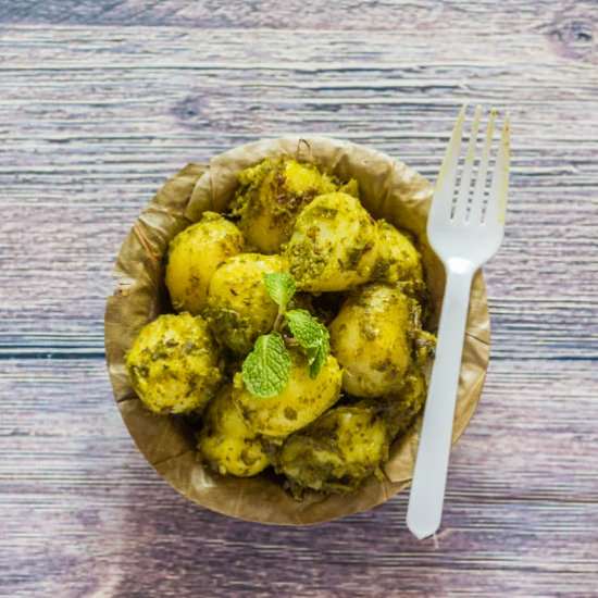Aloo Kachaloo-Dhaniya Aloo - Recipe photo by KaliMirchbysmita
