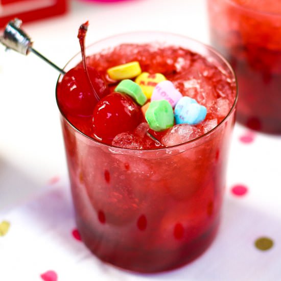 Very Cherry Valentine Cocktail - Recipe photo by BriteandBubbly