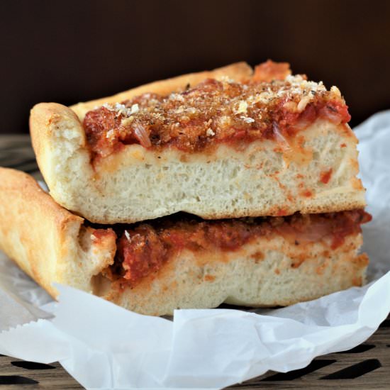 Sfincione Siciliano - Recipe photo by Mangia Bedda