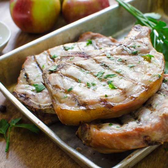 Brined Grilled Pork Chops - Recipe photo by garlic and zest