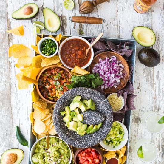 Avocado Obsessed Guacamole Bar - Recipe photo by TableAndDish