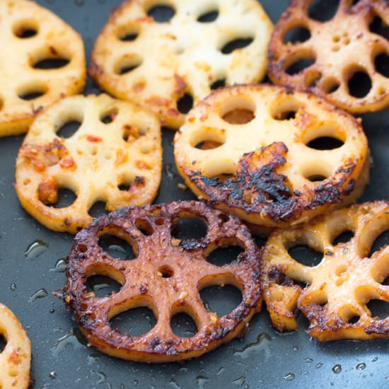Garlic Chili Stir Fried Lotus Root - Recipe photo by Healthy World Cuisine