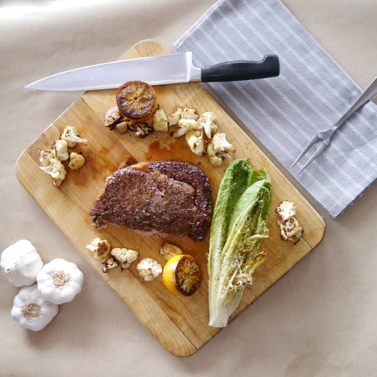 Sous Vide Ribeye with Roasted Romai - Recipe photo by CookBetterThan