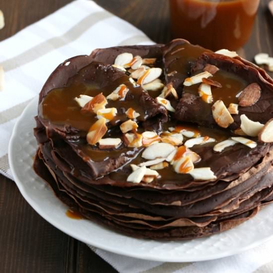 Vegan Chocolate Crepes and Caramel - Recipe photo by Dels cooking twist