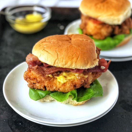 Crispy Chicken Sandwiches - Recipe photo by Sweet Tea and Thyme