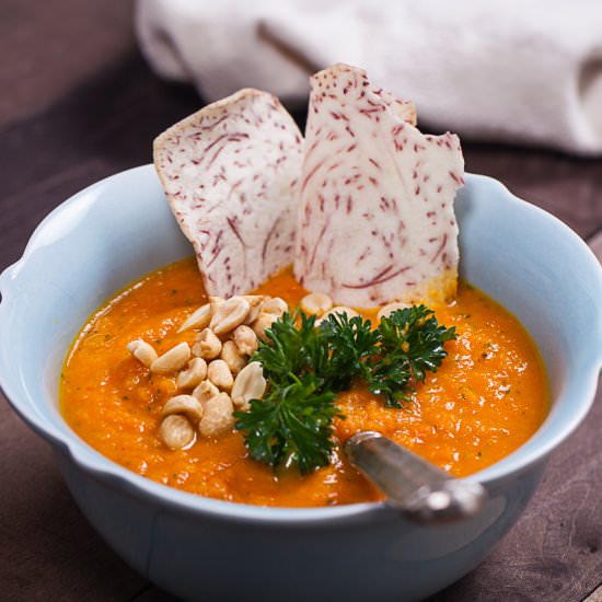 Carrot Shallot Soup with Parsley - Recipe photo by Mychefsapron