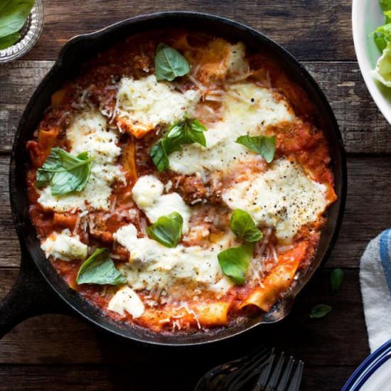 Stove Top Skillet Lasagna - Recipe photo by the organic kitchen