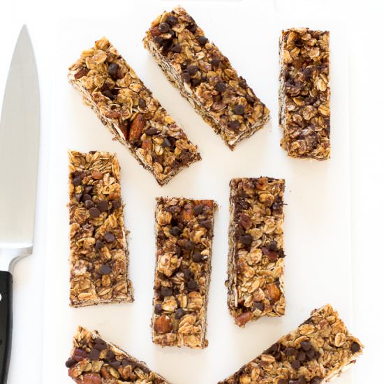 Chewy Chocolate Chip Granola Bars - Recipe photo by ChefSavvy