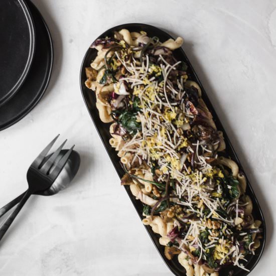 Cavatappi with Vegan Sausage - Recipe photo by rezelkealoha