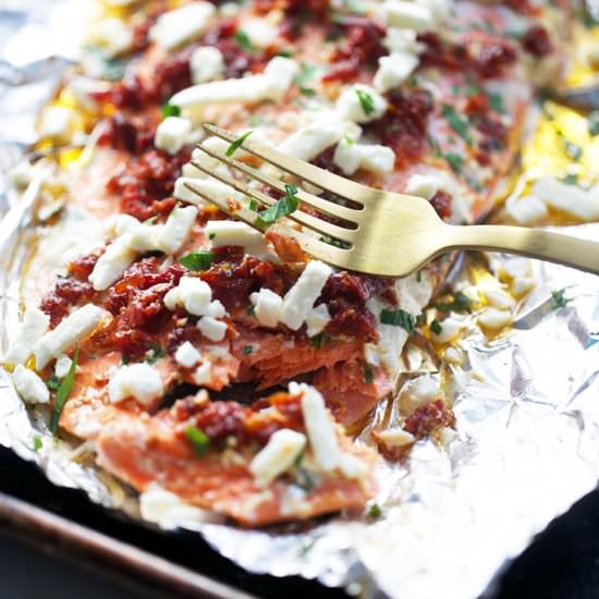 Sundried Tomato Feta Baked Salmon - Recipe photo by prettylittleapron