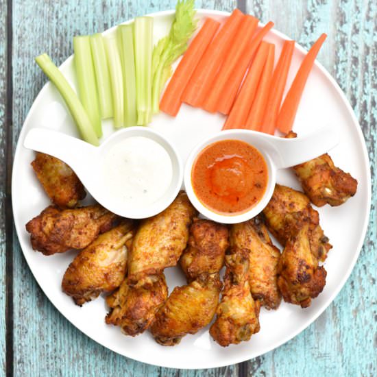 Crispy Buffalo Chicken Wings Recipe - Recipe photo by Spice Cravings