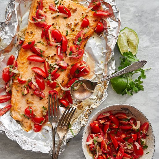 Broiled Steelhead Trout w/ Relish - Recipe photo by cravingtasty