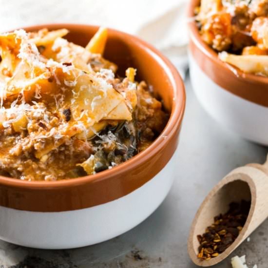 INSTANT POT LASAGNA SOUP - Recipe photo by Whole Food Bellies