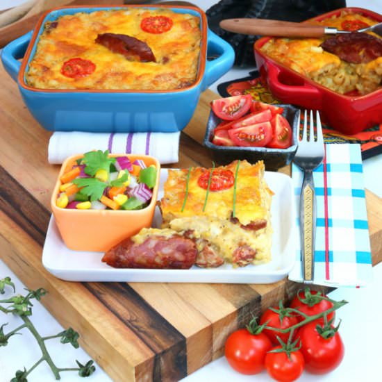 Smoky Samp, Chorizo & Cheddar Bake - Recipe photo by 5Flavours