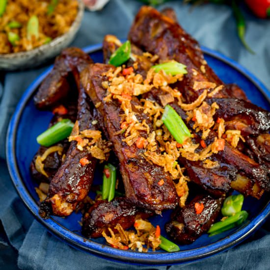 Oven Baked Asian Ribs - Recipe photo by KitchenSanctuary