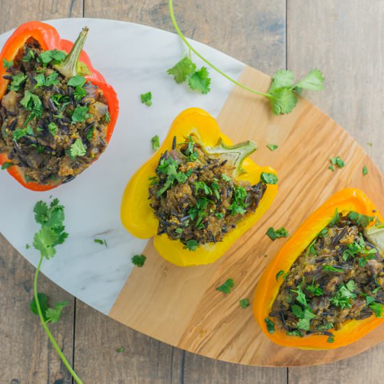 Quinoa & Lentil Stuffed Peppers - Recipe photo by feelgoodfam