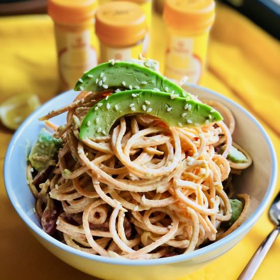 Spiralized Sweet Potato Snoodles - Recipe photo by chefpriyanka