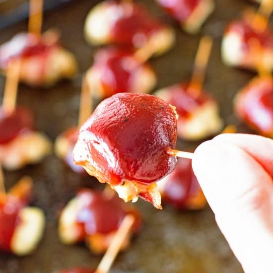 Bacon Wrapped Chicken Bites - Recipe photo by julieseatsandtreats
