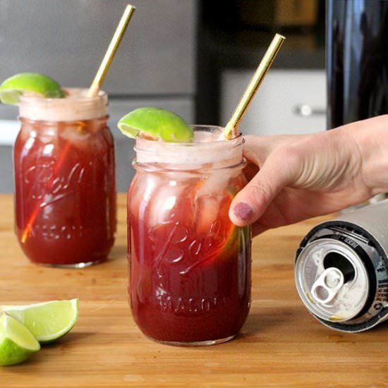 Pomegranate Shandy - Recipe photo by glueandglitter