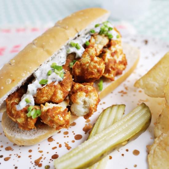 Cauliflower Po' Boy - Recipe photo by abeautifulmessblog