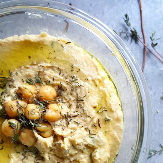 Lemon Thyme Hummus - Recipe photo by sipandspice