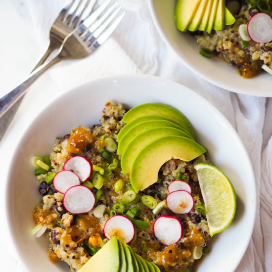 Spicy Coconut Quinoa and Beans - Recipe photo by Avocado A Day
