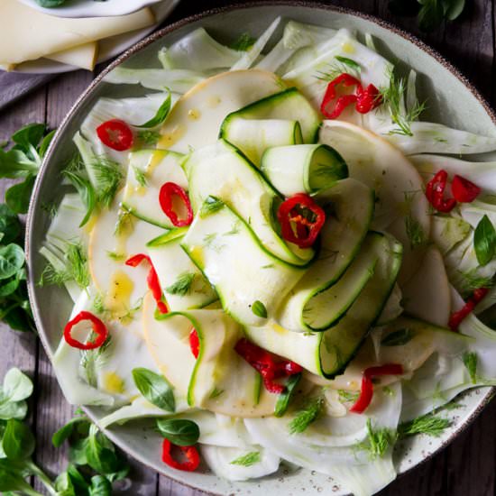 Fennel Courgette Salad - Recipe photo by Inside the rustic kitchen