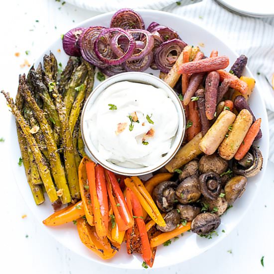 Roasted Vegetable Platter - Recipe photo by lslfunblog