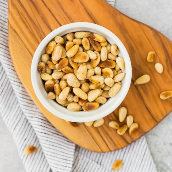 How to Toast Pine Nuts - Recipe photo by rachelcooksblog