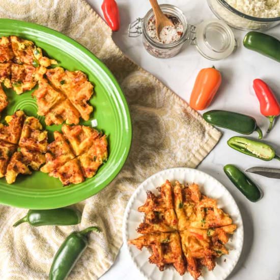 Low Carb Jalapeño Popper Waffles - Recipe photo by MyLifeCookbook