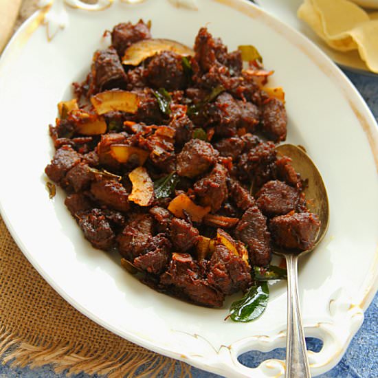 BEEF ULARTHIYATHU - Recipe photo by Happy And Harried