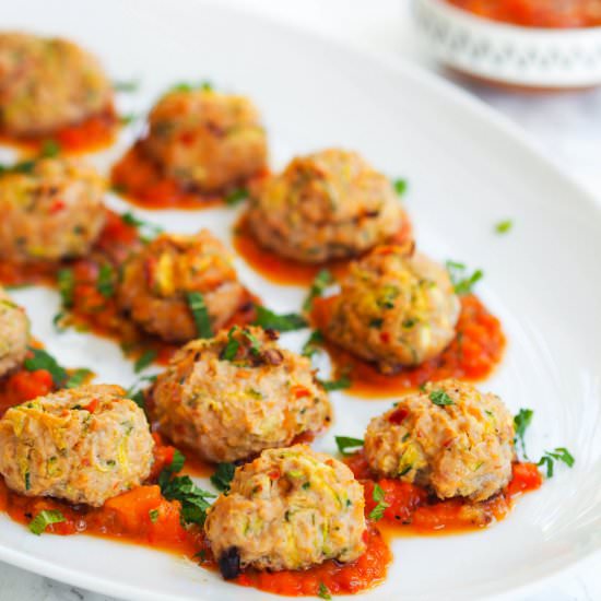 Spicy Turkey Zucchini Meatballs - Recipe photo by Avocado A Day