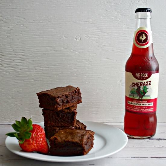 BELGIAN FRUIT BEER BROWNIES - Recipe photo by chewsandbrews